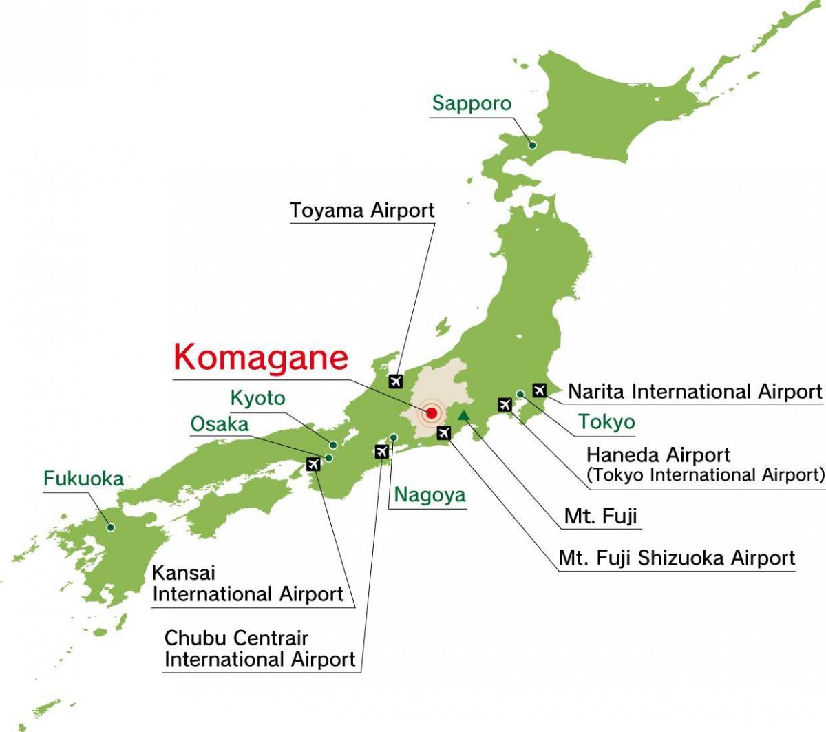 Mappa degli aeroporti del Giappone