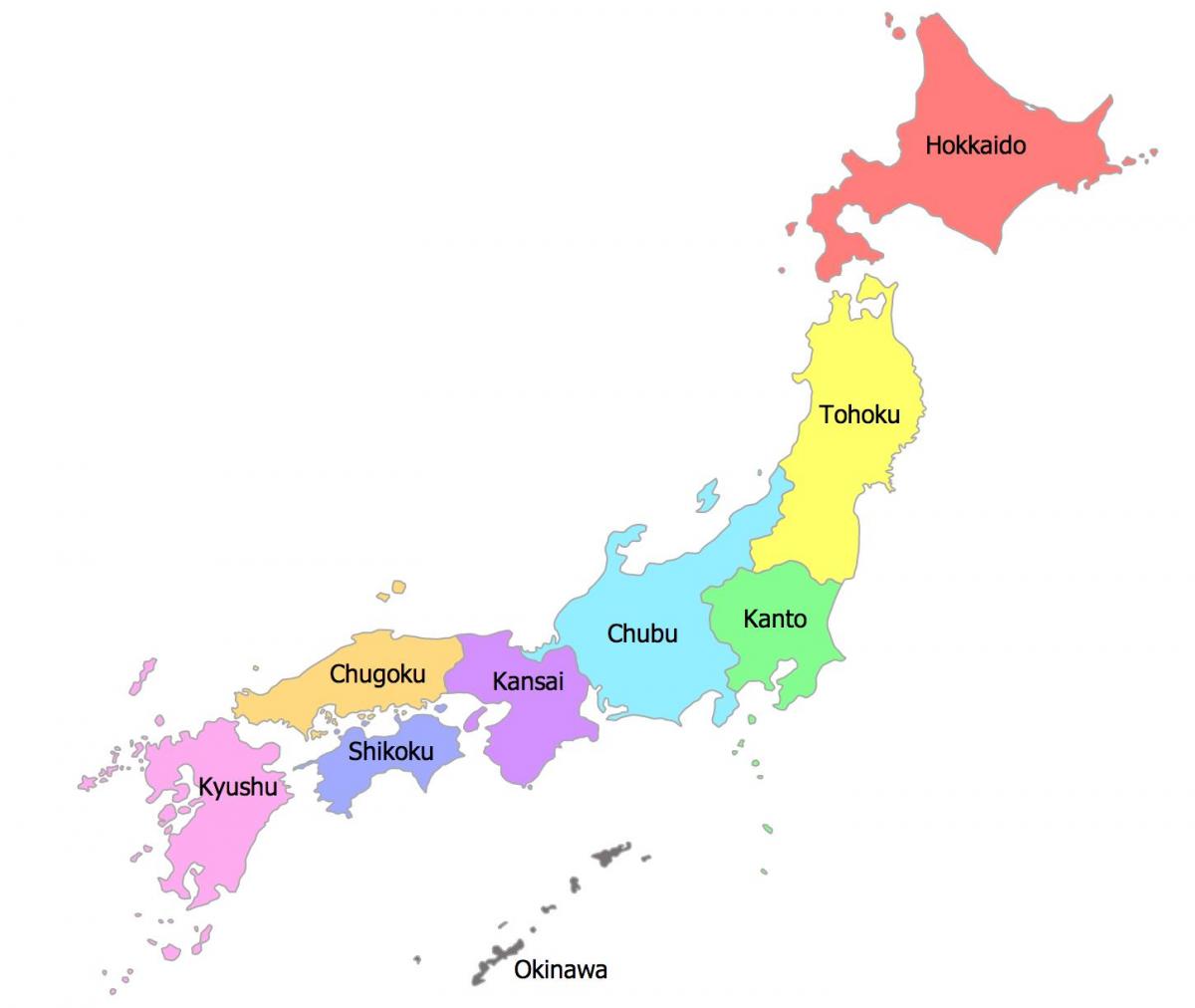 Mappa delle zone del Giappone