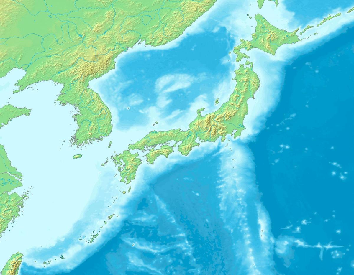 Mappa topografica di Giappone