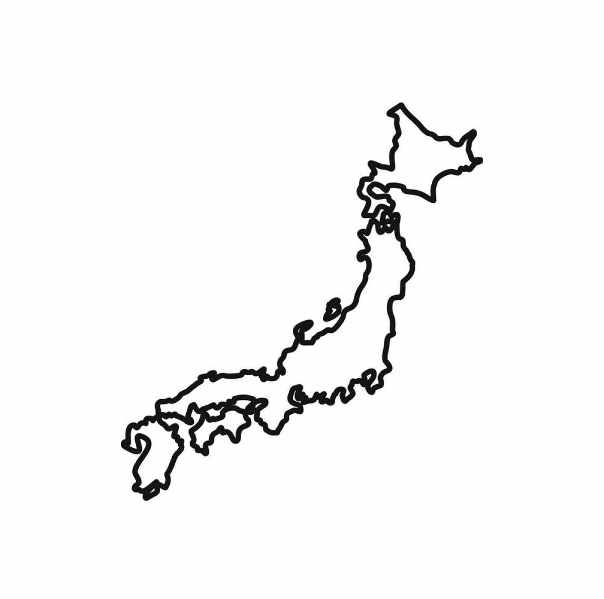 Mappa dei contorni del Giappone
