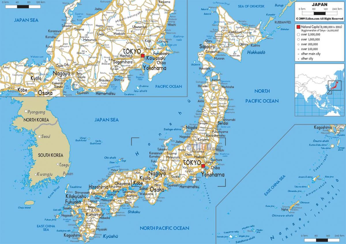 Mappa della città del Giappone