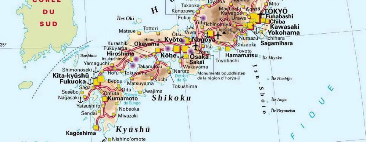 Mappa del Sud del Giappone