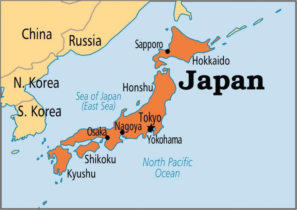 Mappa del Giappone e dei paesi confinanti
